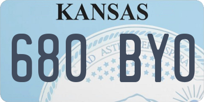 KS license plate 680BYO