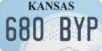 KS license plate 680BYP