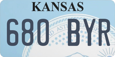 KS license plate 680BYR