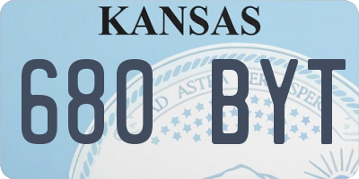 KS license plate 680BYT