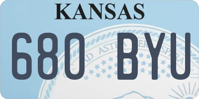KS license plate 680BYU