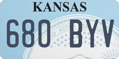 KS license plate 680BYV