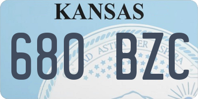 KS license plate 680BZC