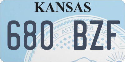 KS license plate 680BZF