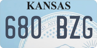 KS license plate 680BZG