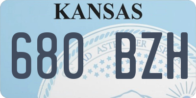 KS license plate 680BZH