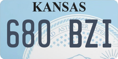 KS license plate 680BZI