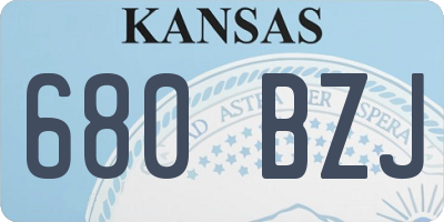 KS license plate 680BZJ