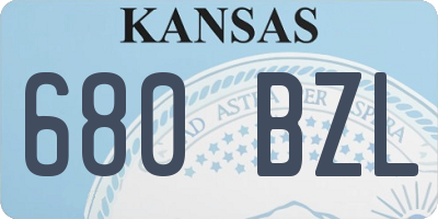 KS license plate 680BZL