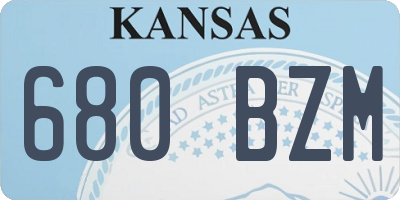 KS license plate 680BZM