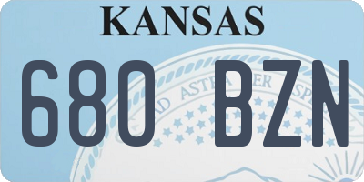 KS license plate 680BZN