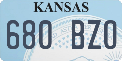 KS license plate 680BZO