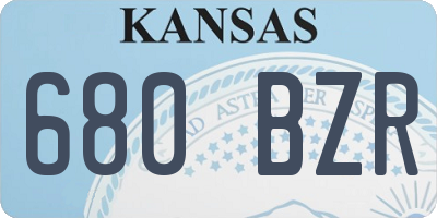 KS license plate 680BZR