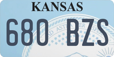 KS license plate 680BZS
