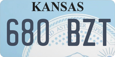 KS license plate 680BZT