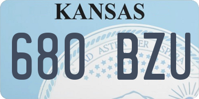KS license plate 680BZU