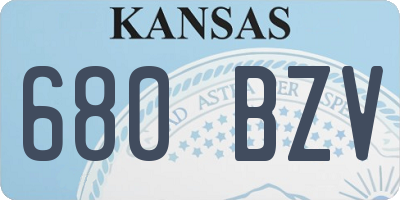 KS license plate 680BZV