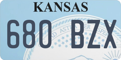 KS license plate 680BZX