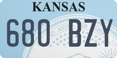 KS license plate 680BZY