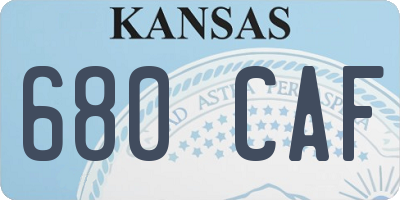 KS license plate 680CAF