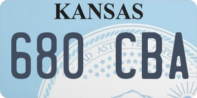 KS license plate 680CBA