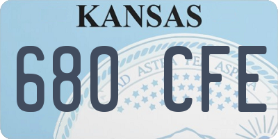 KS license plate 680CFE