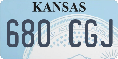 KS license plate 680CGJ