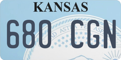 KS license plate 680CGN