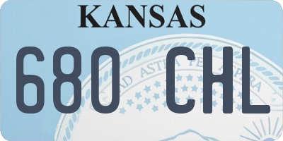 KS license plate 680CHL