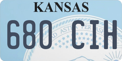 KS license plate 680CIH