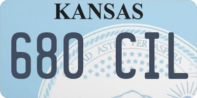 KS license plate 680CIL