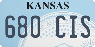 KS license plate 680CIS