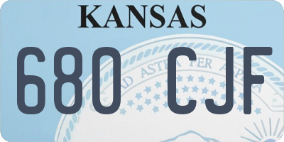 KS license plate 680CJF