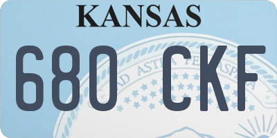 KS license plate 680CKF