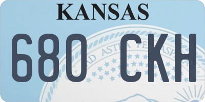 KS license plate 680CKH