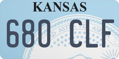 KS license plate 680CLF