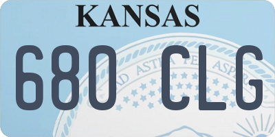 KS license plate 680CLG