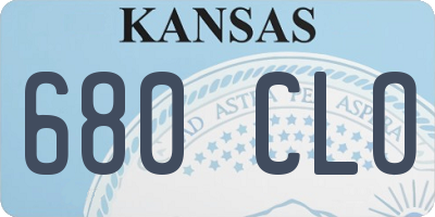 KS license plate 680CLO
