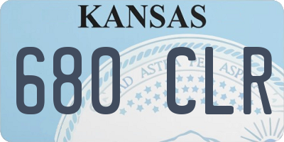 KS license plate 680CLR