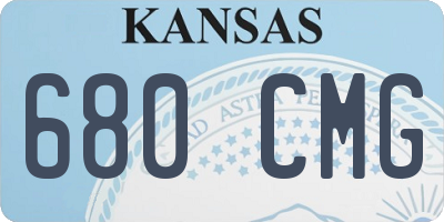 KS license plate 680CMG