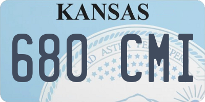 KS license plate 680CMI