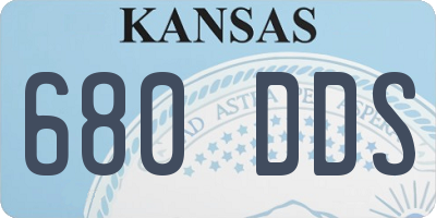 KS license plate 680DDS