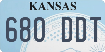 KS license plate 680DDT