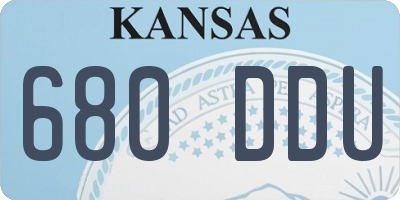 KS license plate 680DDU