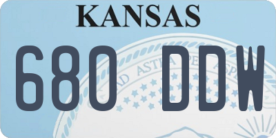KS license plate 680DDW
