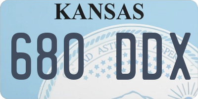 KS license plate 680DDX