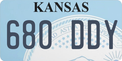 KS license plate 680DDY