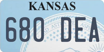 KS license plate 680DEA