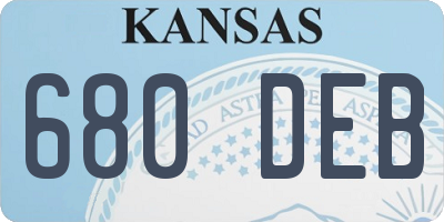 KS license plate 680DEB