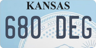 KS license plate 680DEG